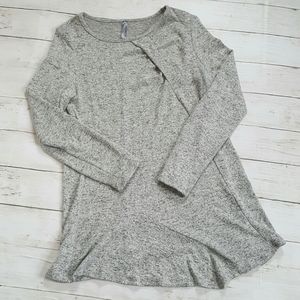 Massini heathered gray long sleeve lightweight oversized tunic top small
